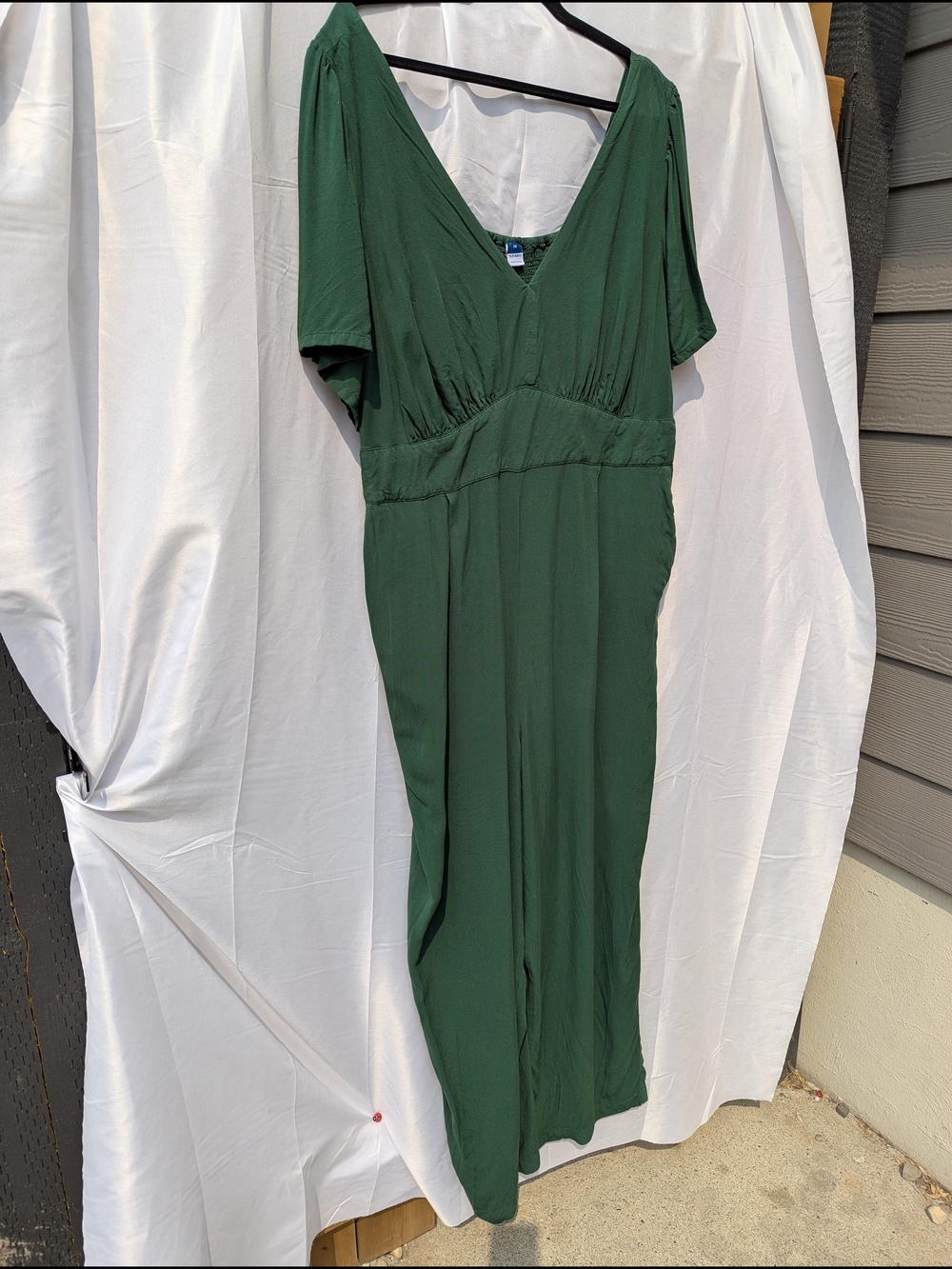 Old Navy Puff Sleeve V-Neck Jumpsuit Cottagecore Boho Wide Leg - Picture 4 of 14